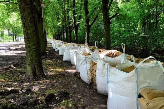 Sandbags as flood protection