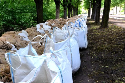 Sandbags as flood protection
