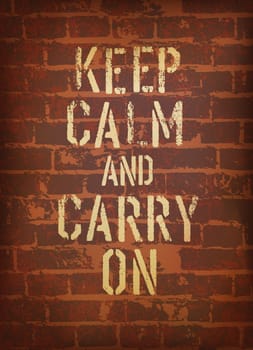 The words keep calm and carry on. Vector, EPS10