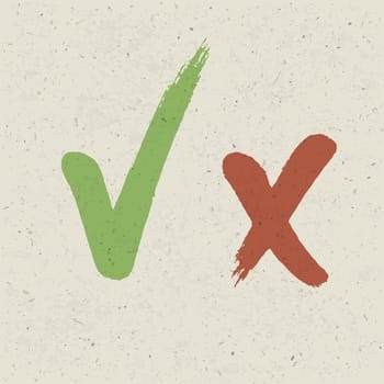 Check marks on paper texture. Vector, EPS10