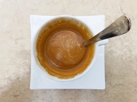 Espresso cafe on a marble table