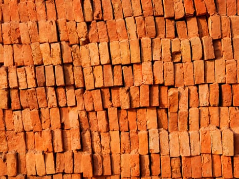 Brick stack, construction material background