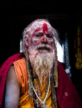 KATHMANDU, NEPAL - MARCH 10: A sadhu during Shivaratri festival, on March 10, 2013 in Kathmandu, Nepal. Shivaratri is celebrated each year to honor Lord Shiva.
