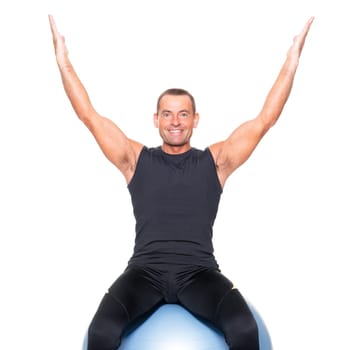 Sporty man against a white background