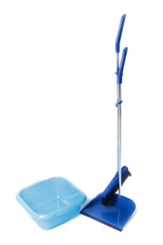 Kit for cleaning. Basin, shovel and broom