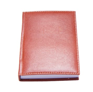 book in leather cover on a white background