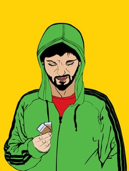 Illustration of a drug dealer
