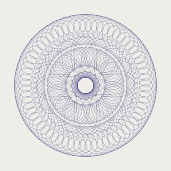 Decorative round lace ornament over white