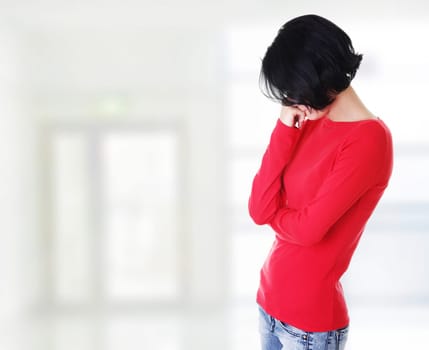 thoughtful young woman with a problem