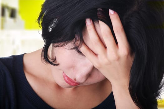 young sad woman,have big problem or depression
