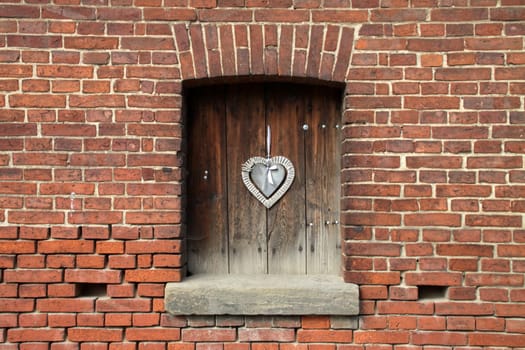 Window opening with decorative heart