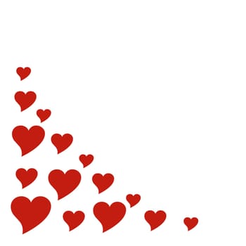 hearts - left corner frame design, many sizes