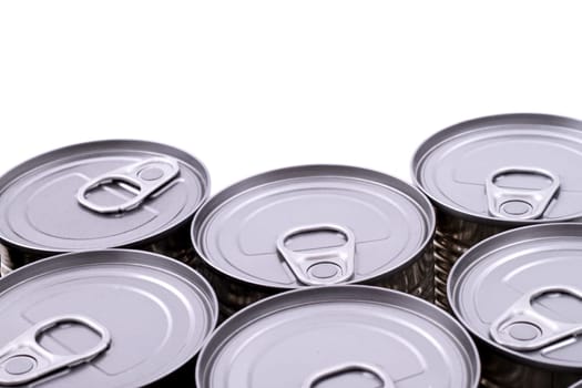 A group of cans isolated