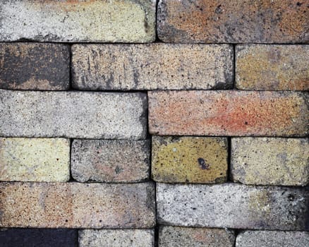 Fireproof bricks stacked like wall - background