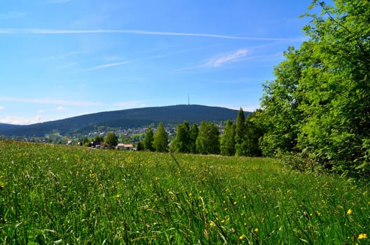 Landscape Clouds Meadow Bischofsgrün