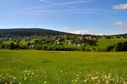 Landscape Clouds Meadow Bischofsgrün