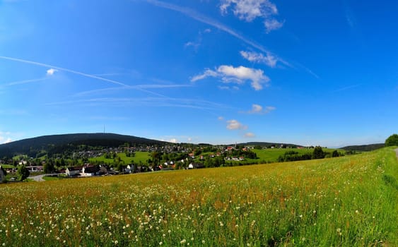 Landscape Clouds Meadow Bischofsgrün