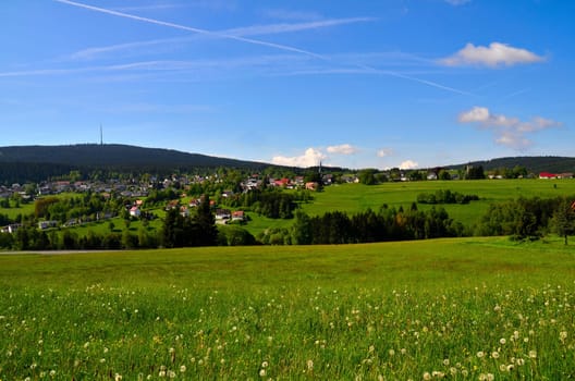 Landscape Clouds Meadow Bischofsgrün