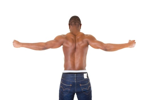 Muscular body, isolated on white