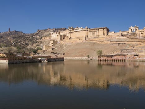 Beautiful Amber Fort near Jaipur city in Rajastan,India