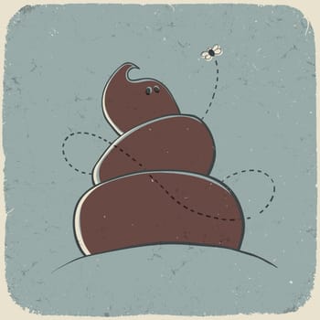 Poo character (shit gay). Retro styled vector illustration, EPS10.