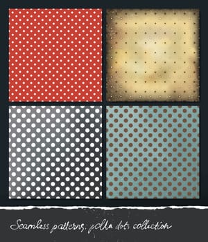 Polka dots backgrounds collection. VEctor, EPS10.
