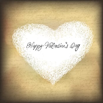Greeting vintage Valentine`s card with space for text. Vector, EPS10.