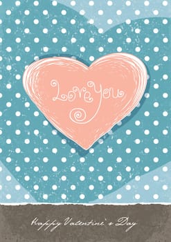 Valentines retro cute background. A4 format, vector, EPS10.
