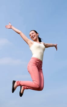 Woman makes leap of joy