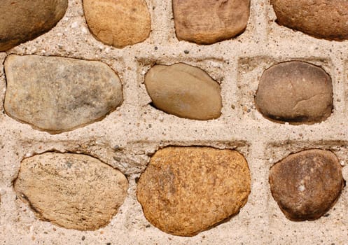 Old wall made of rocks and mortar