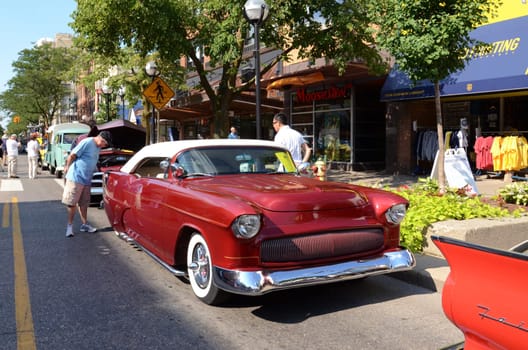 ANN ARBOR, MI - JULY 13: 1955 Chevrolet at the Rolling Sculpture car show July 13, 2012 in Ann Arbor, MI.