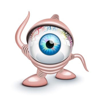 The eye of the Cyclops over white