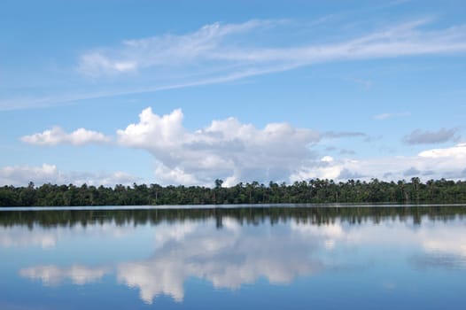 Quistococha lake reflections, Iquitos, Peru