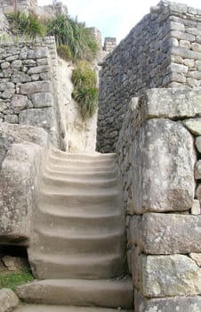 Machu Picchu, looking up steps