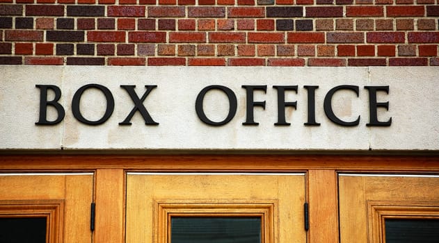Theater box office, close up on words