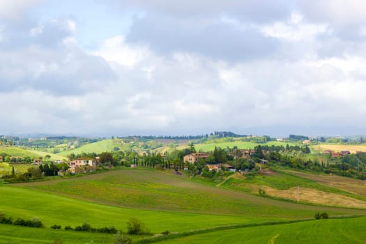 typical tuscan landscape in spring time