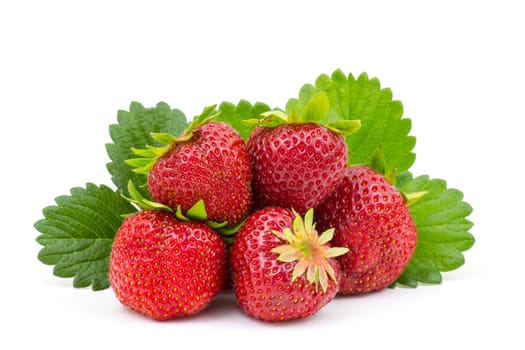 fresh strawberries on white background