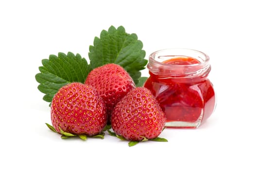 Strawberry jam with fresh strawberries