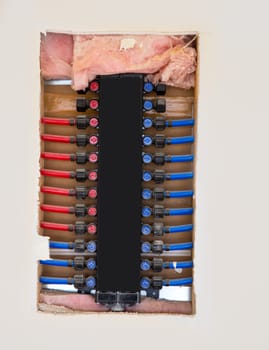 plumbing manifold system PEX tubing for house water distribution