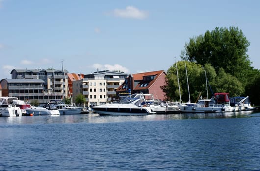 Waren,Mecklenburg Vorpommern/Germany – June 09,2013: The marina of the city of Waren an der Mueritz on June 9th in Waren.