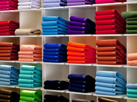 Photo of Colorful Polo shirts, clothes shop
