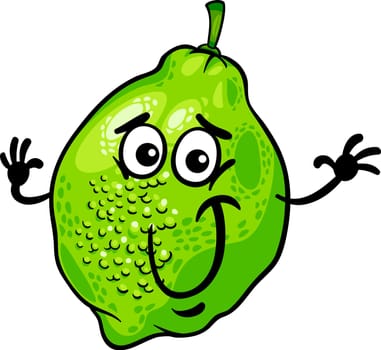 Cartoon Illustration of Funny Lime Citrus Fruit Food Comic Character