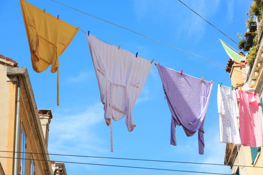 Clothes hanging to dry on a clothes-line