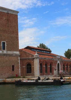 View of Arsenale building in Venice, Italy
