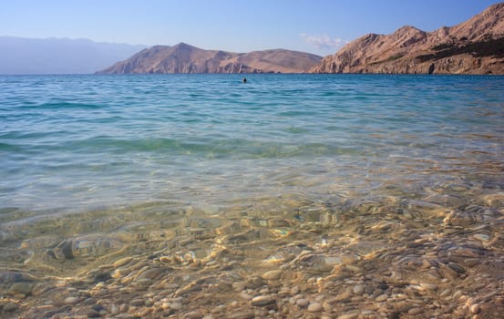 View of Baska, Krk island in Dalmatia - Croatia