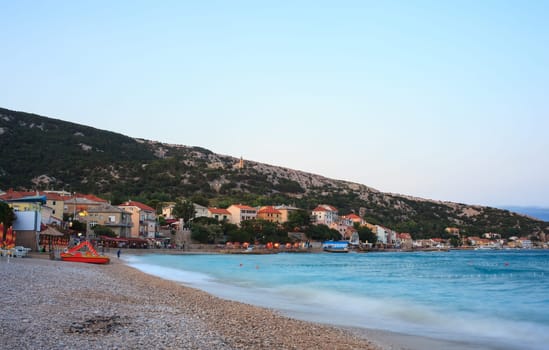 View of Baska, Krk island in Dalmatia - Croatia