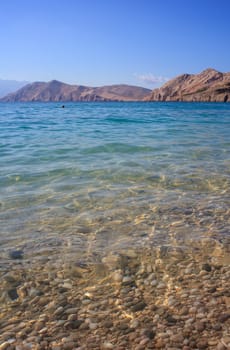 View of Baska, Krk island in Dalmatia - Croatia