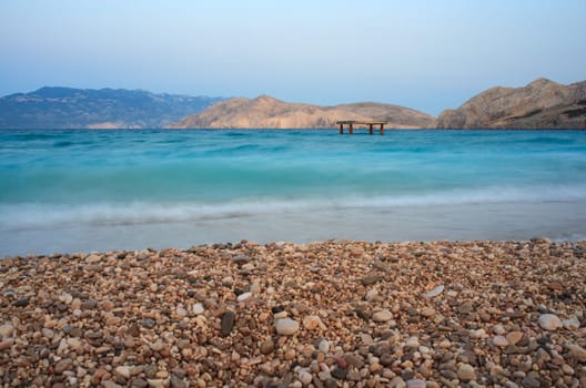 View of Baska, Krk island in Dalmatia - Croatia