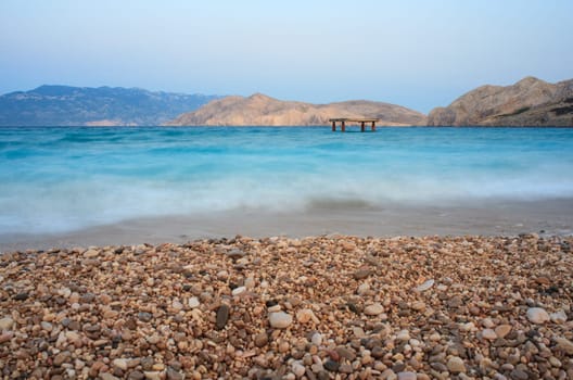 View of Baska, Krk island in Dalmatia - Croatia