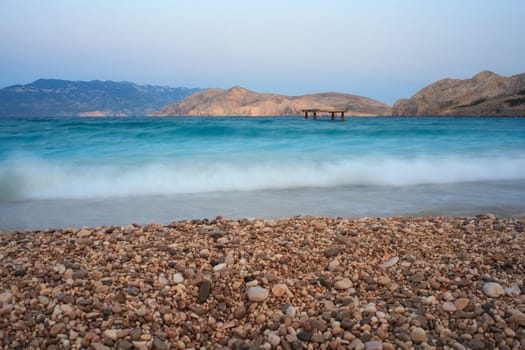 View of Baska, Krk island in Dalmatia - Croatia
